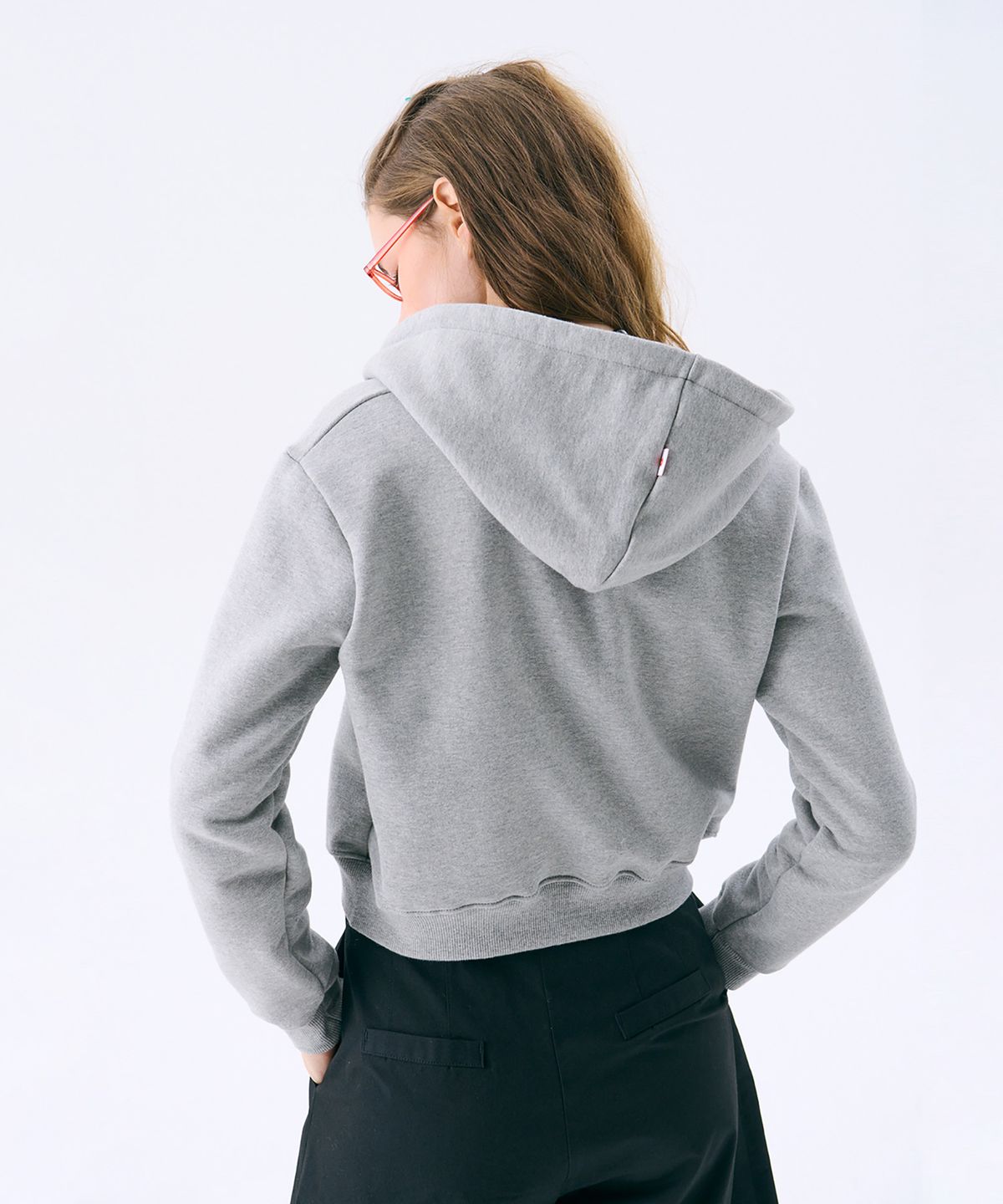 준준스페이스(JUNEJUNE SPACE) Mini Hood Zip-up_Grey(미니 후드 집업_그레이)
