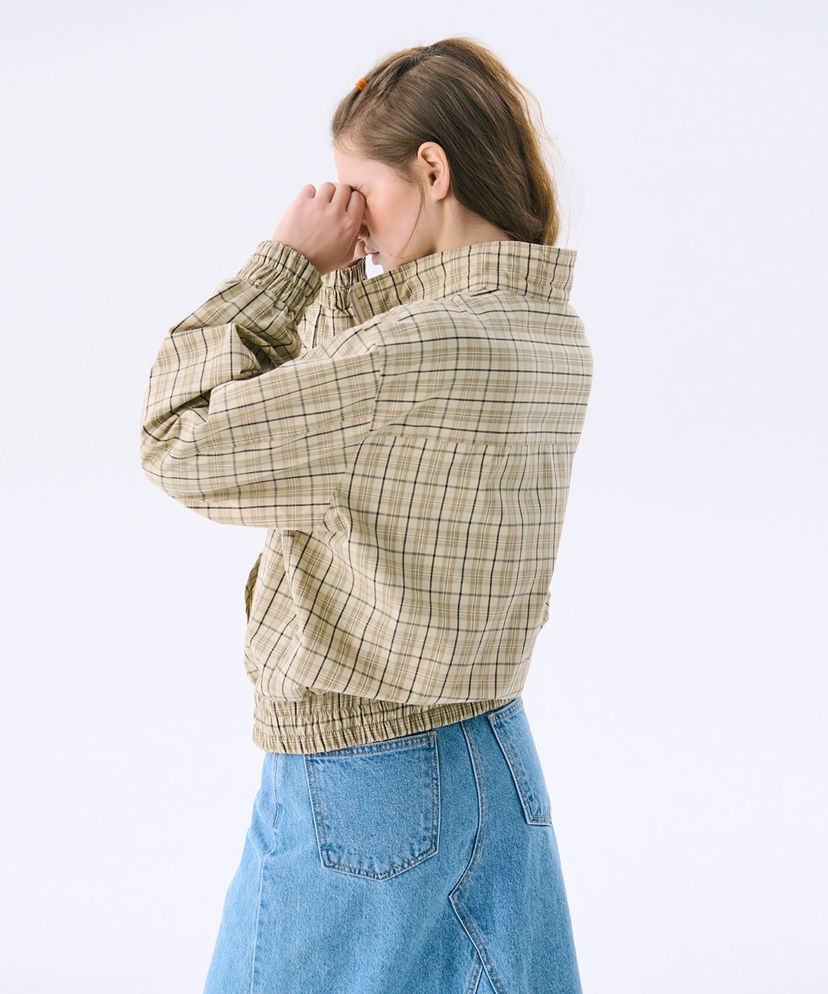 준준스페이스(JUNEJUNE SPACE) Check Anorak Jumper_Beige(체크 아노락 점퍼_베이지)