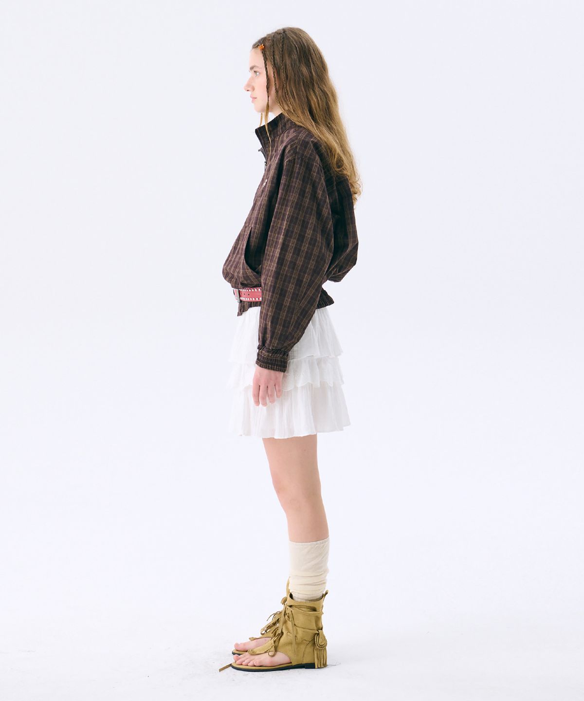 준준스페이스(JUNEJUNE SPACE) Check Anorak Jumper_Brown(체크 아노락 점퍼_브라운)