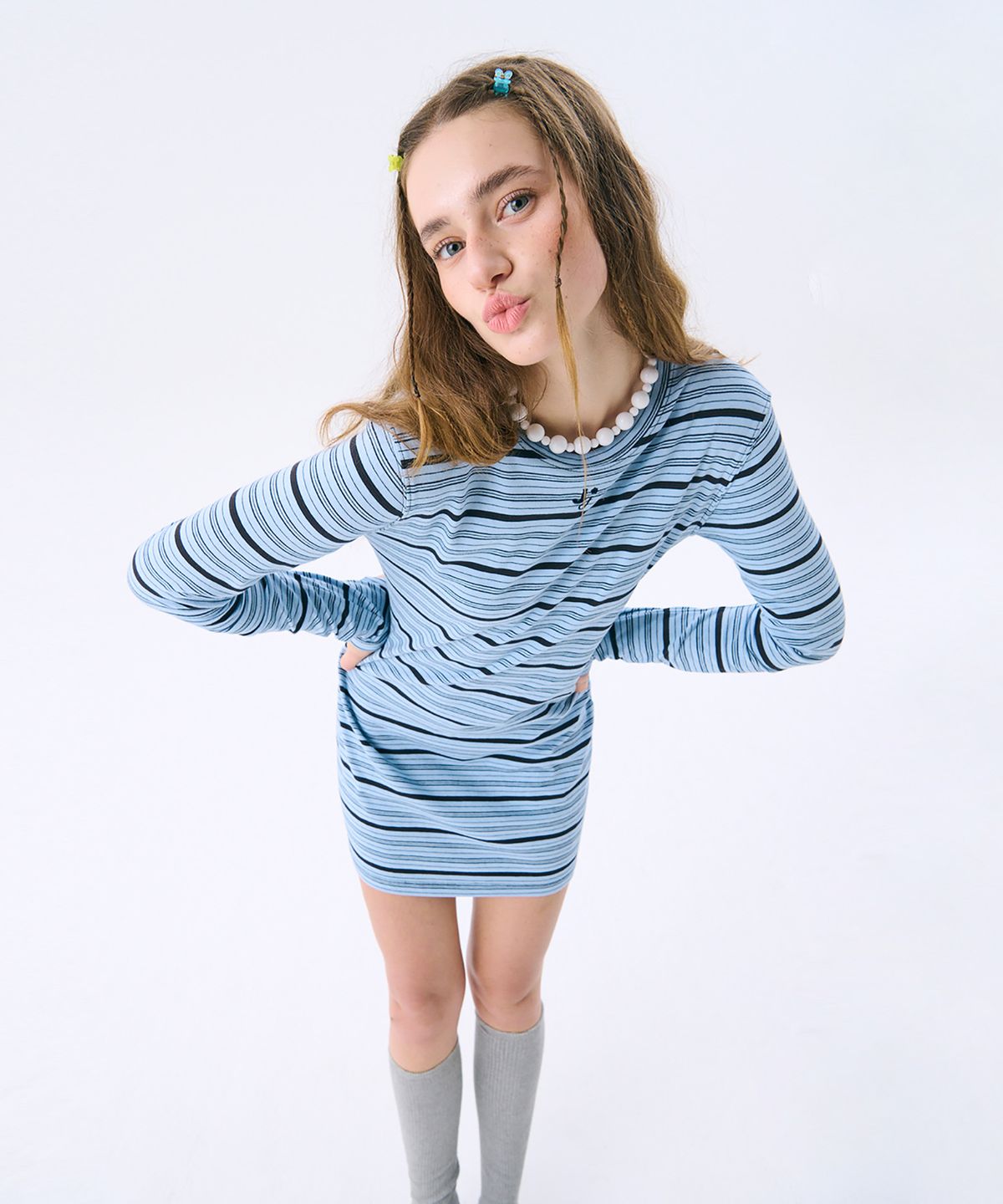 준준스페이스(JUNEJUNE SPACE) Mini Jersey Dress_Light Blue(미니 저지 드레스_라이트 블루)