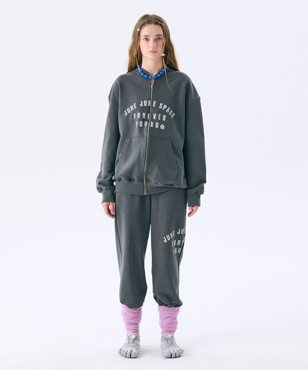 준준스페이스(JUNEJUNE SPACE) Vintage Sweat Pants_Dark Grey(빈티지 스웨트 팬츠_다크 그레이