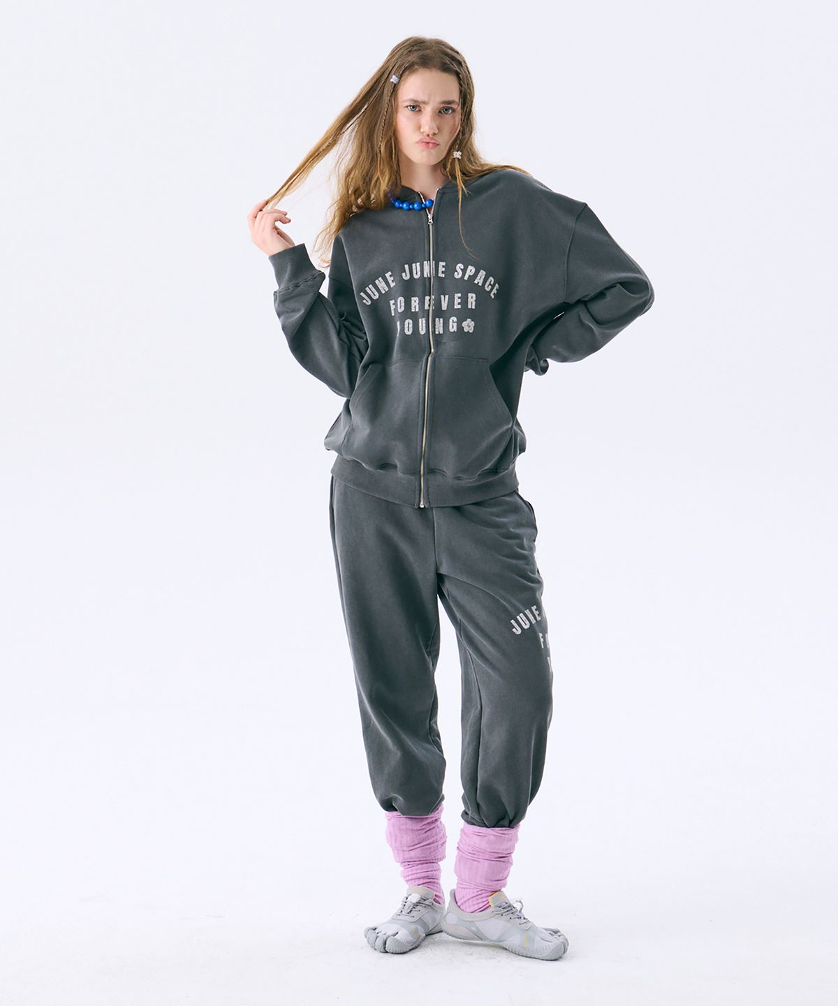 준준스페이스(JUNEJUNE SPACE) Vintage Sweat Pants_Dark Grey(빈티지 스웨트 팬츠_다크 그레이