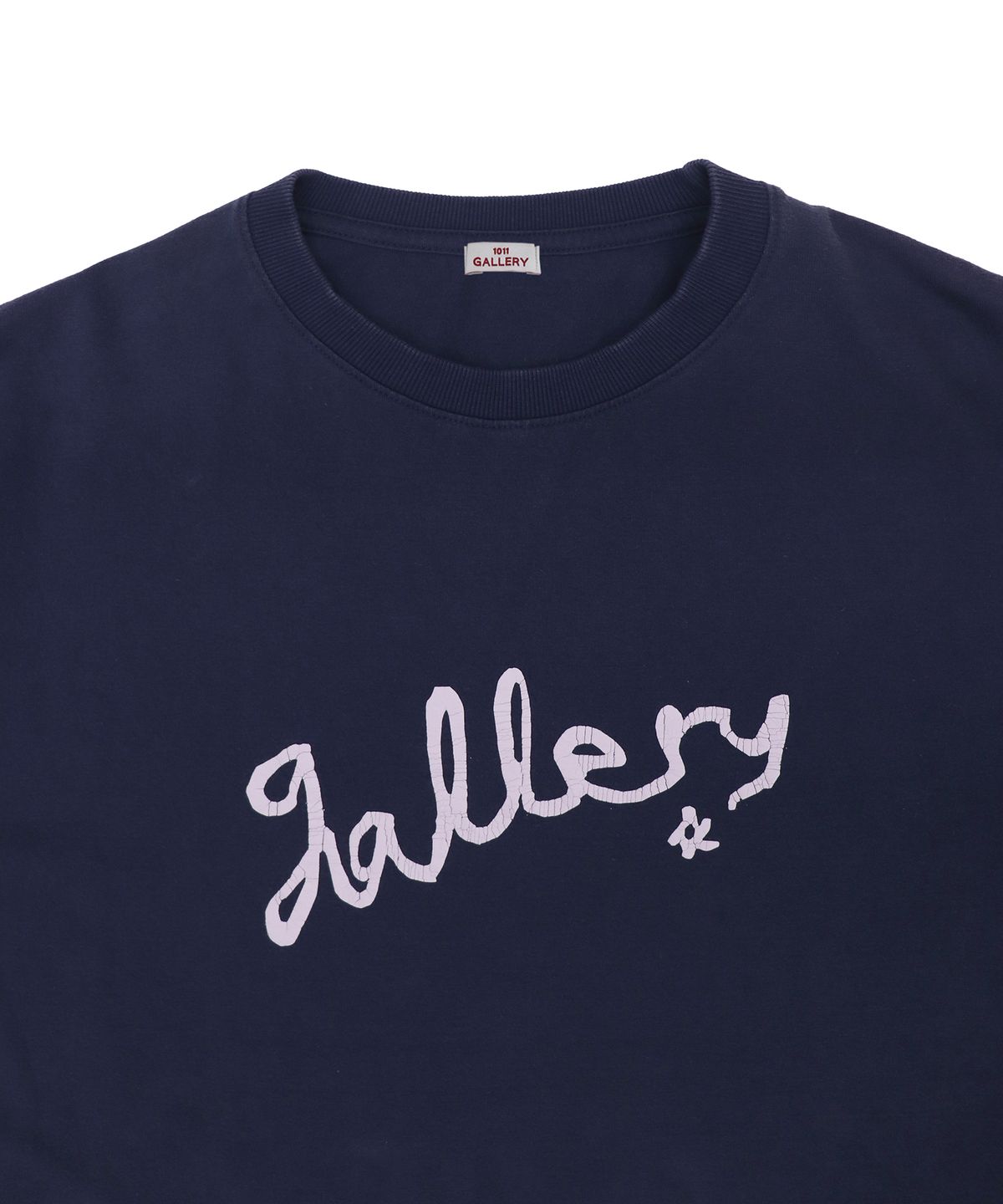 1011갤러리(1011 GALLERY) Gallery Tape Logo Washed T-Shirts - Navy