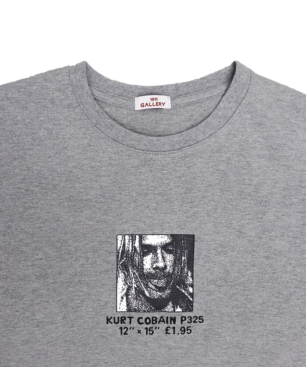 1011갤러리(1011 GALLERY) Kurt Cobain Portrait Long Sleeve T-Shirts - Gray