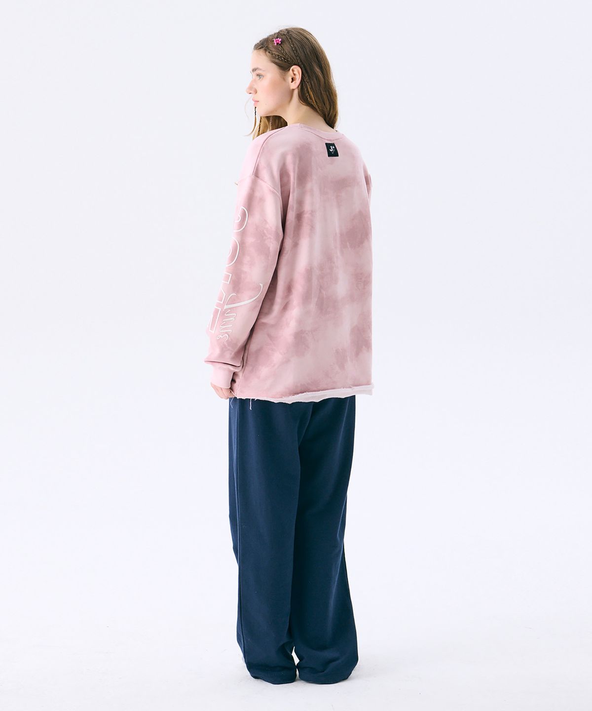 준준스페이스(JUNEJUNE SPACE) Washed Printed Sweat T_Pink(워시드 프린트 스웨트 티_핑크)