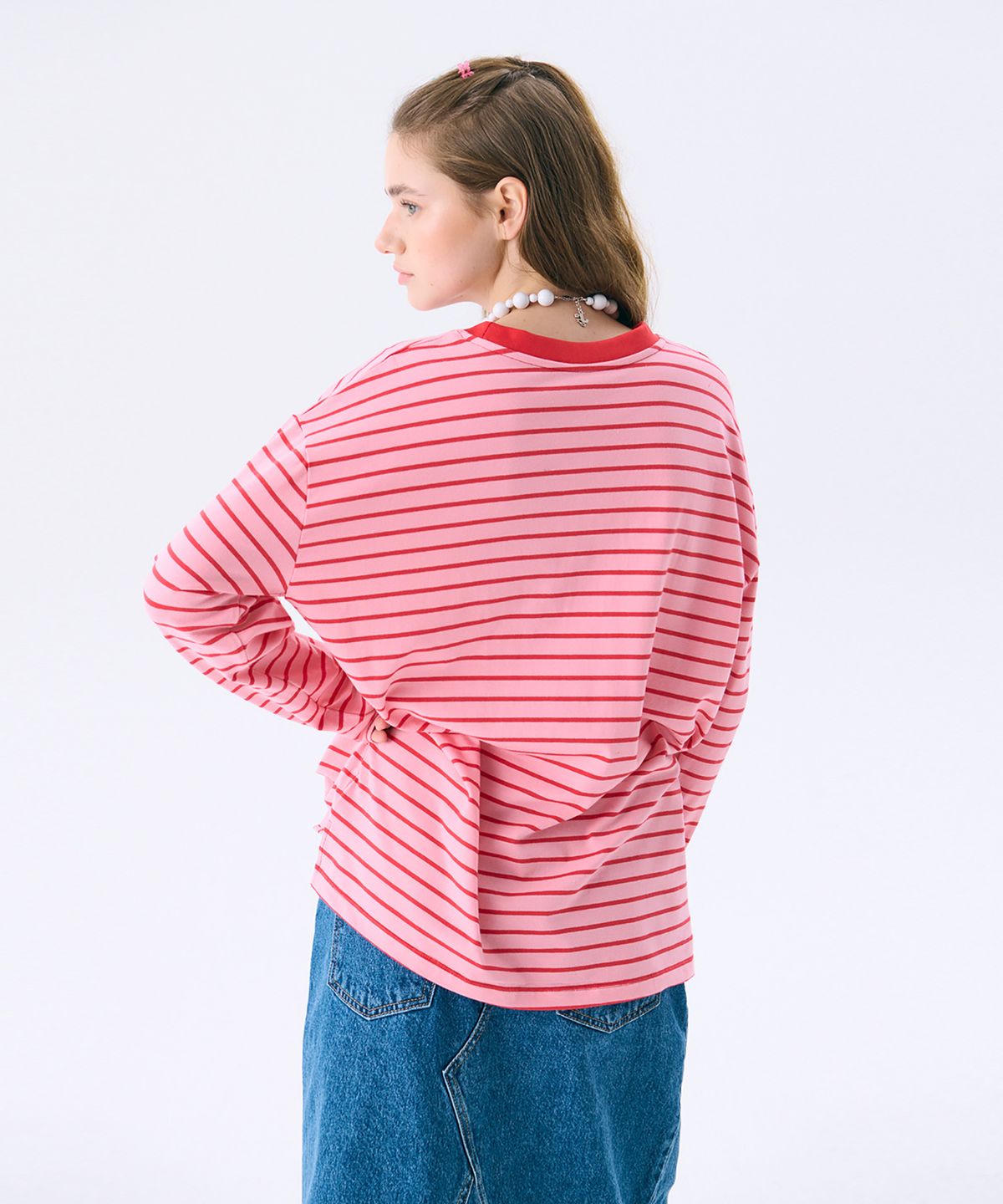 준준스페이스(JUNEJUNE SPACE) VOL14. Stripe T_Pink(VOL14. 스트라이프 티_핑크)
