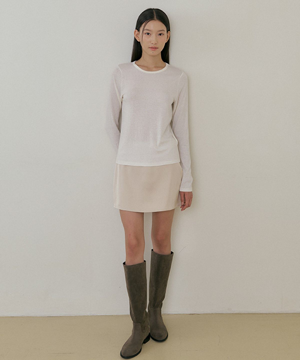 링서울(LINGSEOUL) soft wool tencel tee-cream