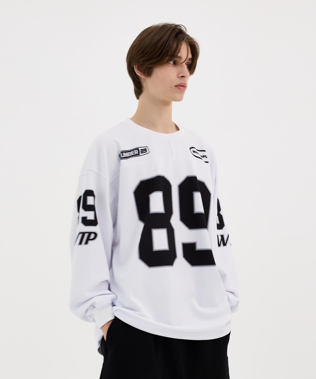 왓더퍽(WHATHEPUCK) WTP 오버사이즈  89넘버 져지 화이트