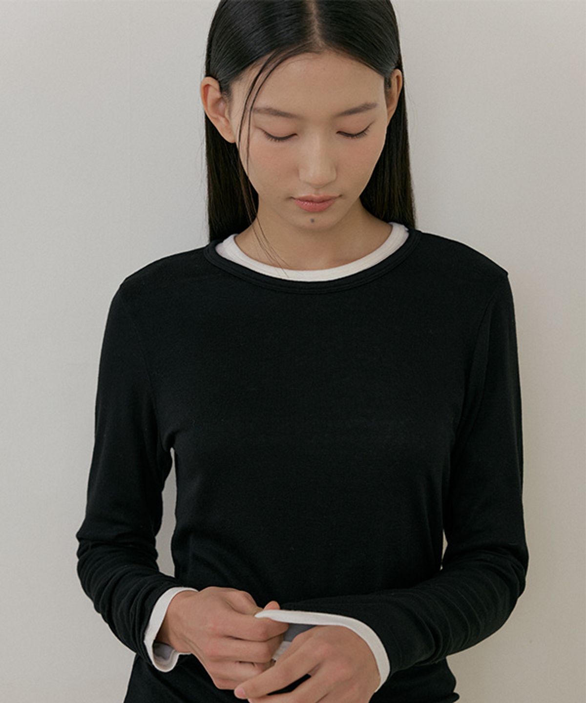 링서울(LINGSEOUL) soft wool tencel tee-black