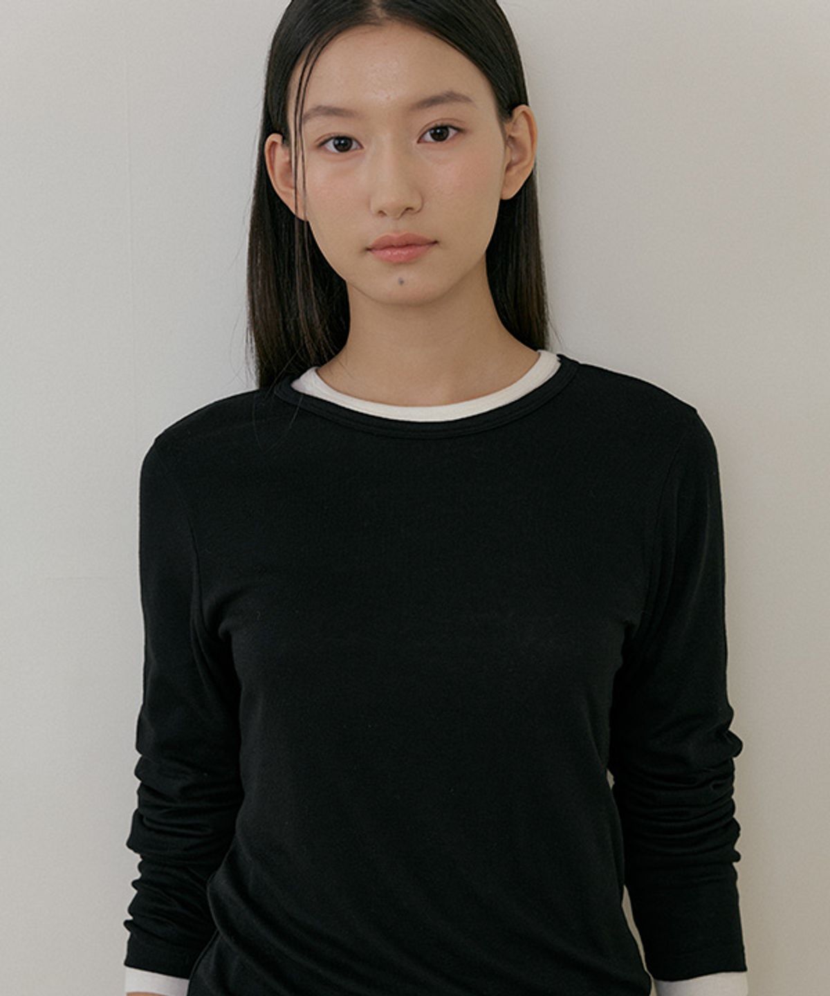 링서울(LINGSEOUL) soft wool tencel tee-black