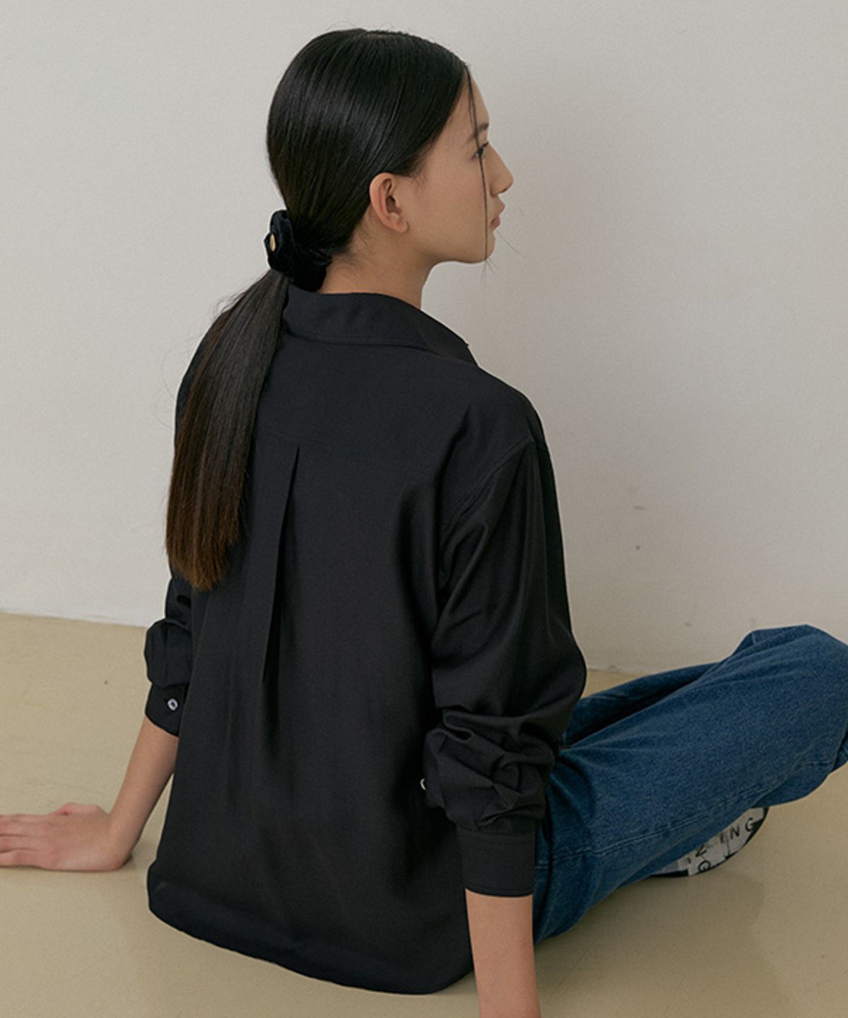 링서울(LINGSEOUL) [3set] velvet mini scrunchie-black