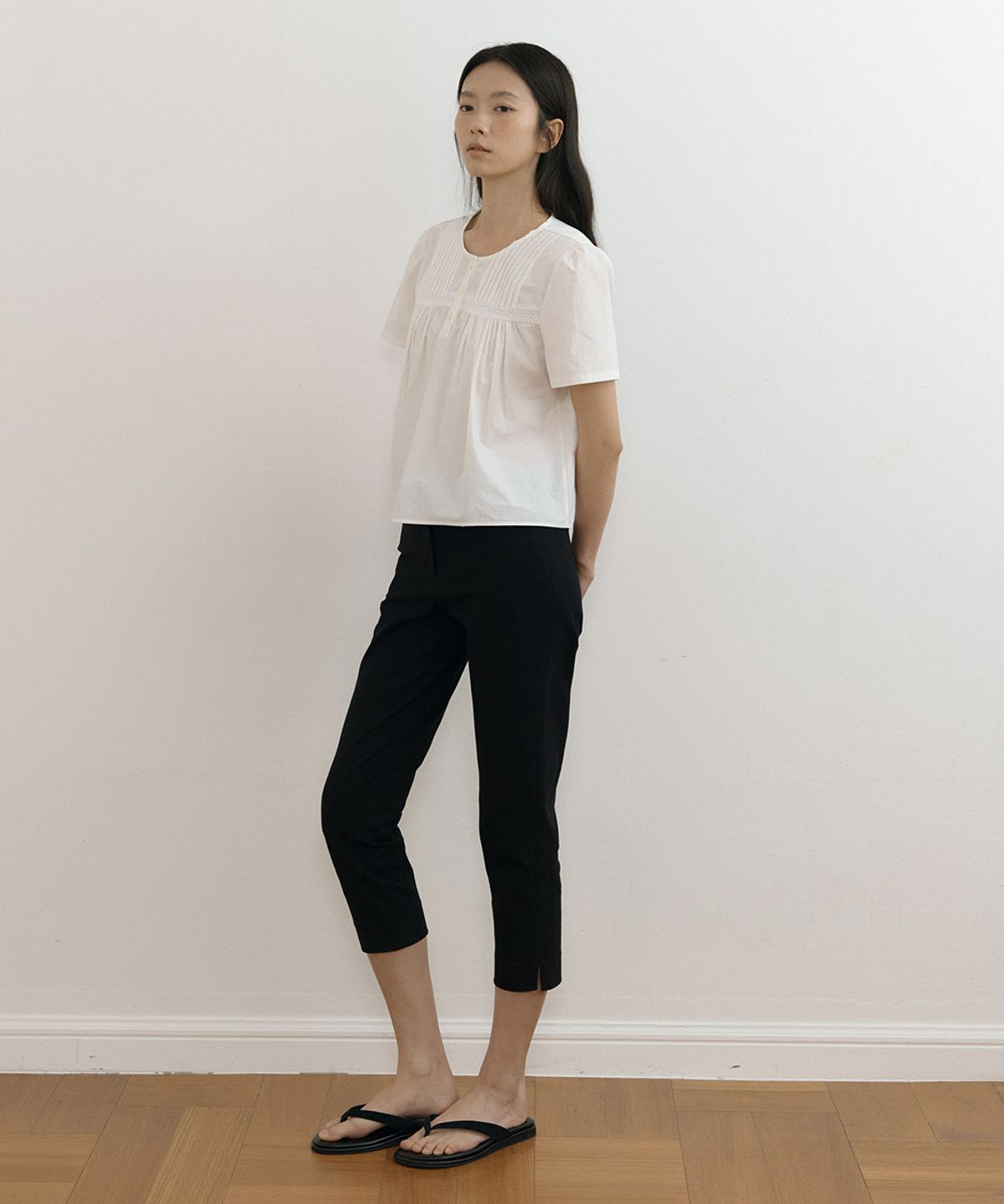 링서울(LINGSEOUL) sabrina capri pants-black