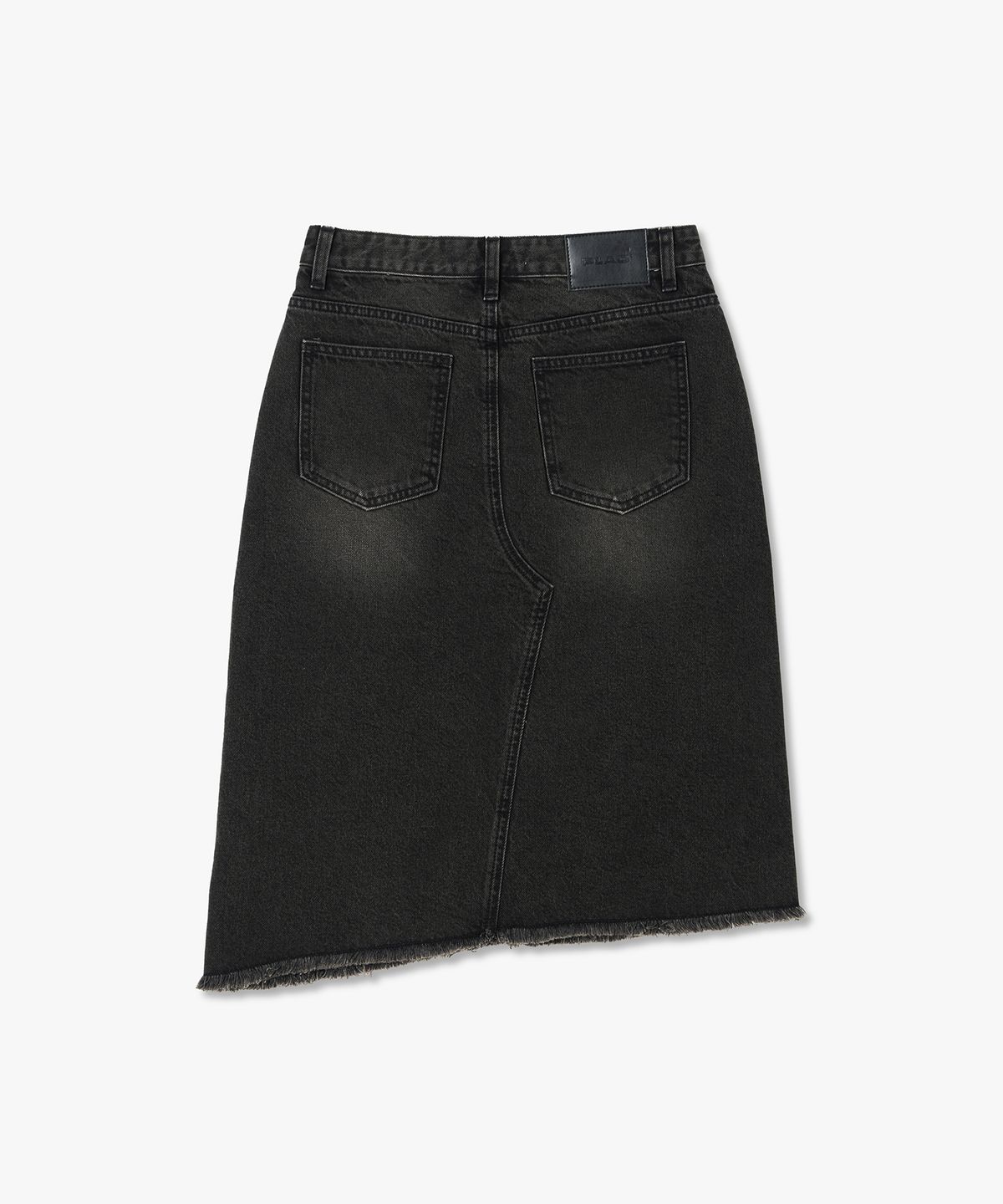 플랙 우먼(PLAC WOMEN) 빈티지 워시드 미디 데님 스커트 블랙