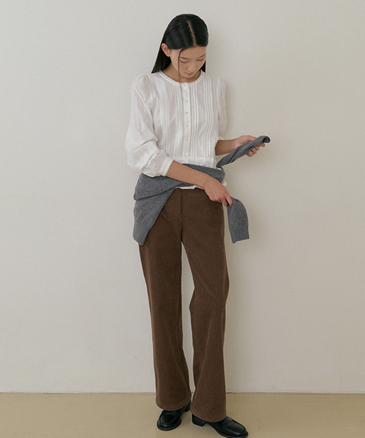링서울(LINGSEOUL) button corduroy pants-brown
