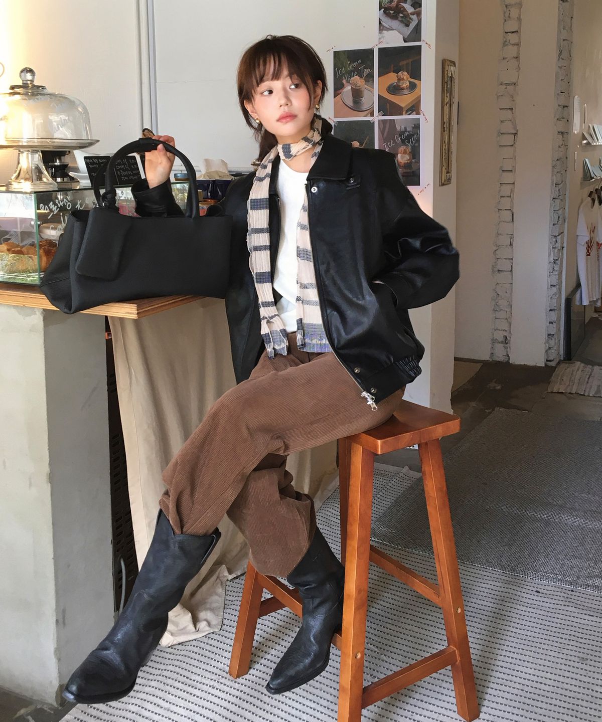 링서울(LINGSEOUL) button corduroy pants-brown