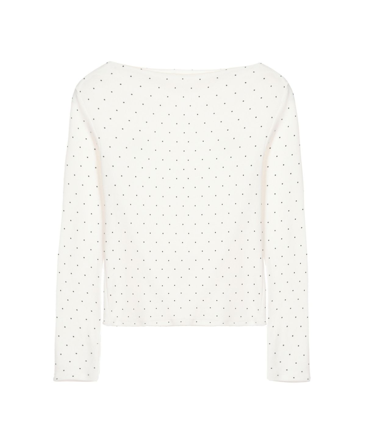 닉앤니콜(NICK&NICOLE) DOT SHIRRING DRAPE BOAT NECK TOP_IVORY
