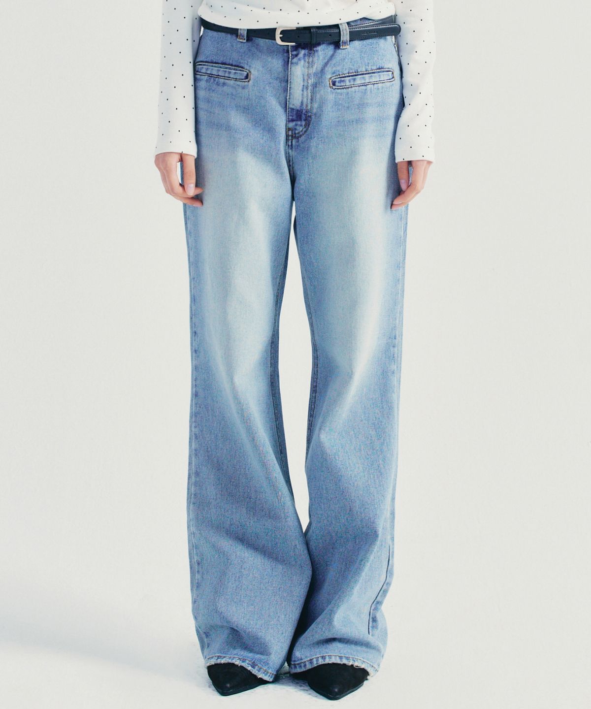 닉앤니콜(NICK&NICOLE) PIPING POCKET BOOTSCUT DENIM PANTS_BLUE