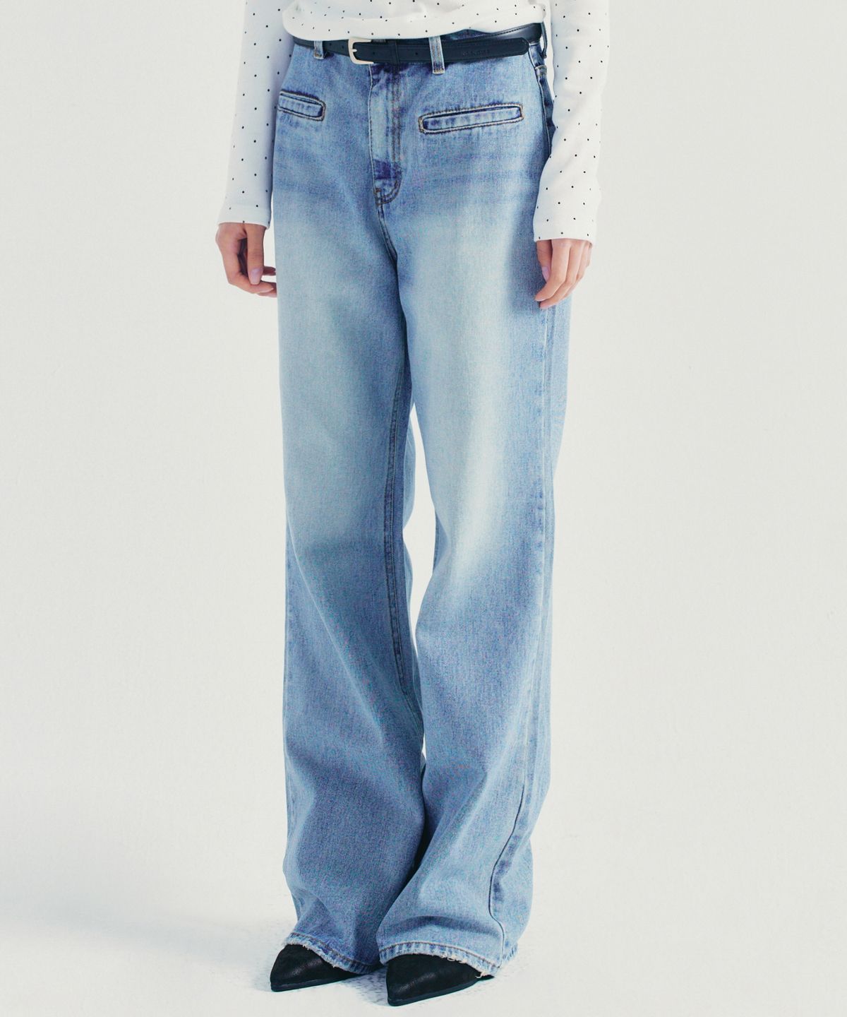 닉앤니콜(NICK&NICOLE) PIPING POCKET BOOTSCUT DENIM PANTS_BLUE