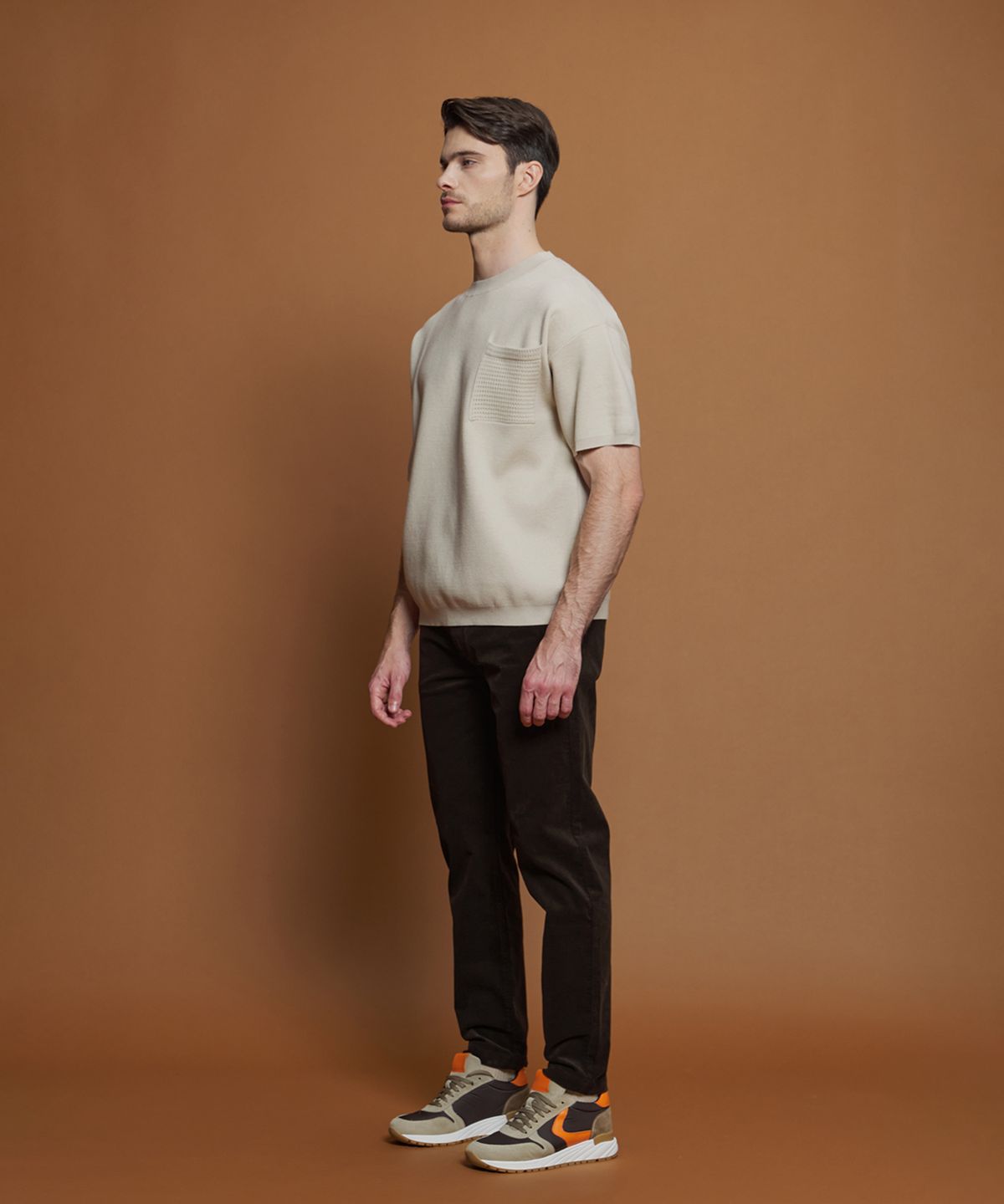 빠니깔레(PANICALE) 브라운 레귤러핏 세골 코듀로이 팬츠