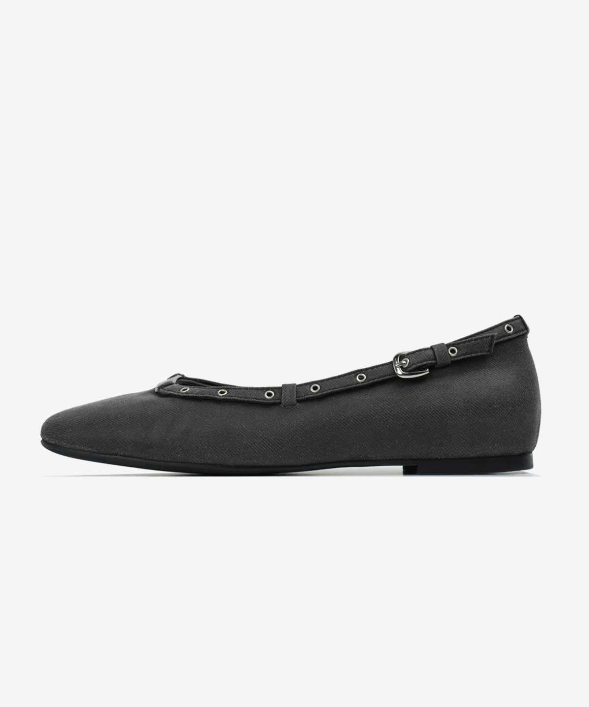 이크닉(IHCNIK) 001 coated denim eyelet flats