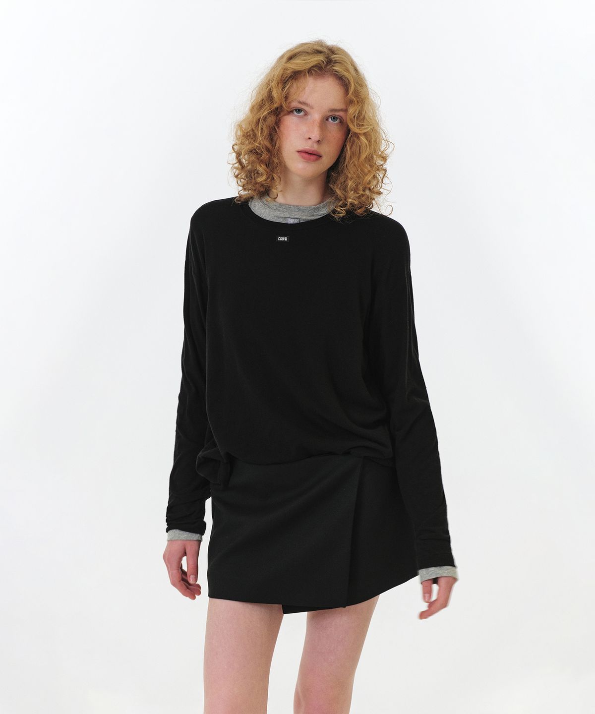 그로브(GROVE) MERCY WRAP SKIRT (BLACK)