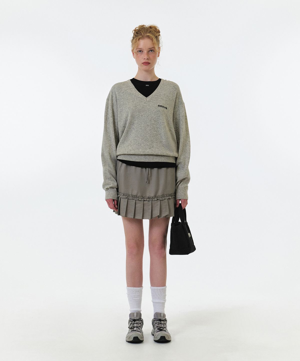 그로브(GROVE) MEI LAYERED SKIRT (GREY)