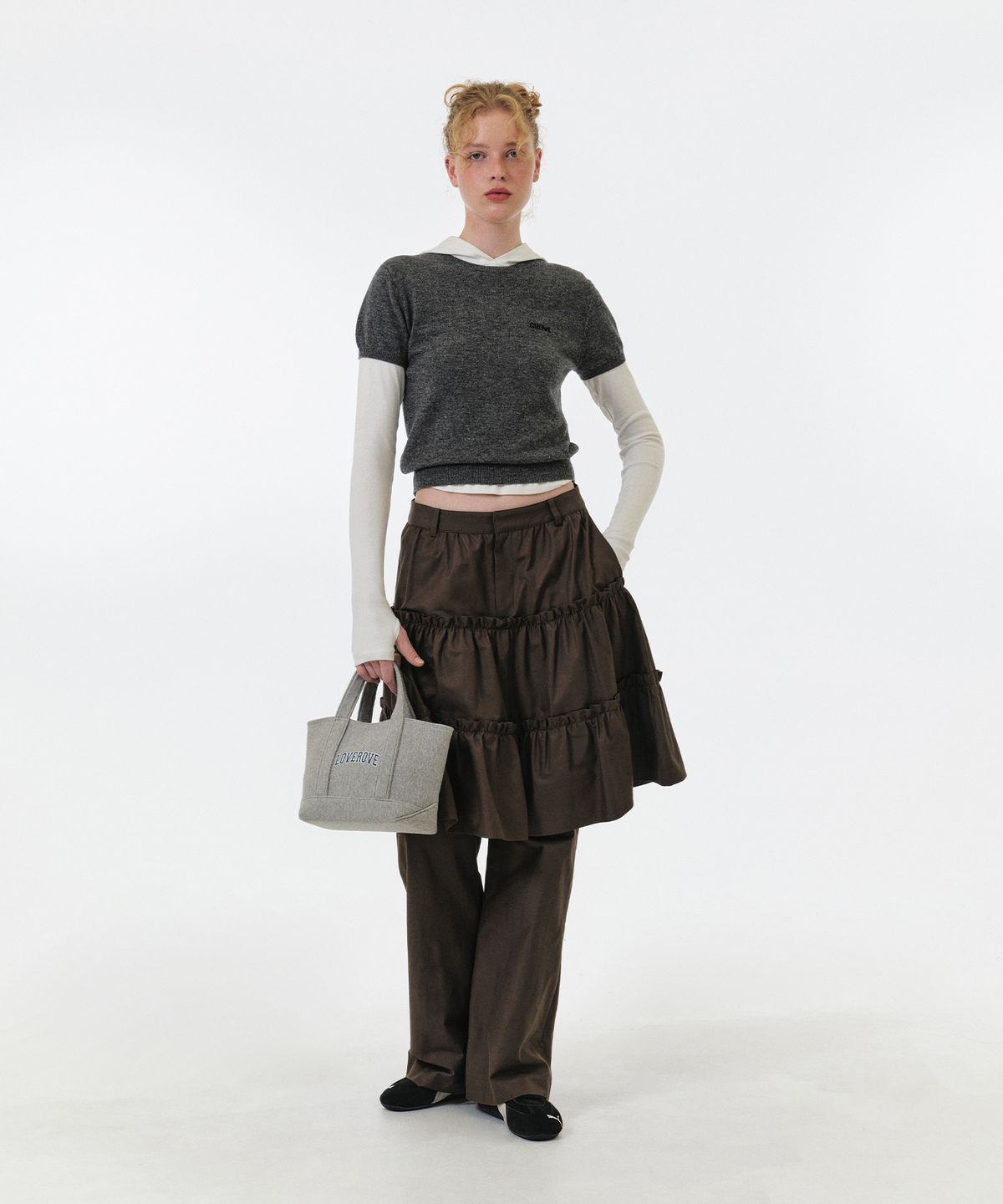 그로브(GROVE) MAREN SKIRT PANTS (KHAKI)