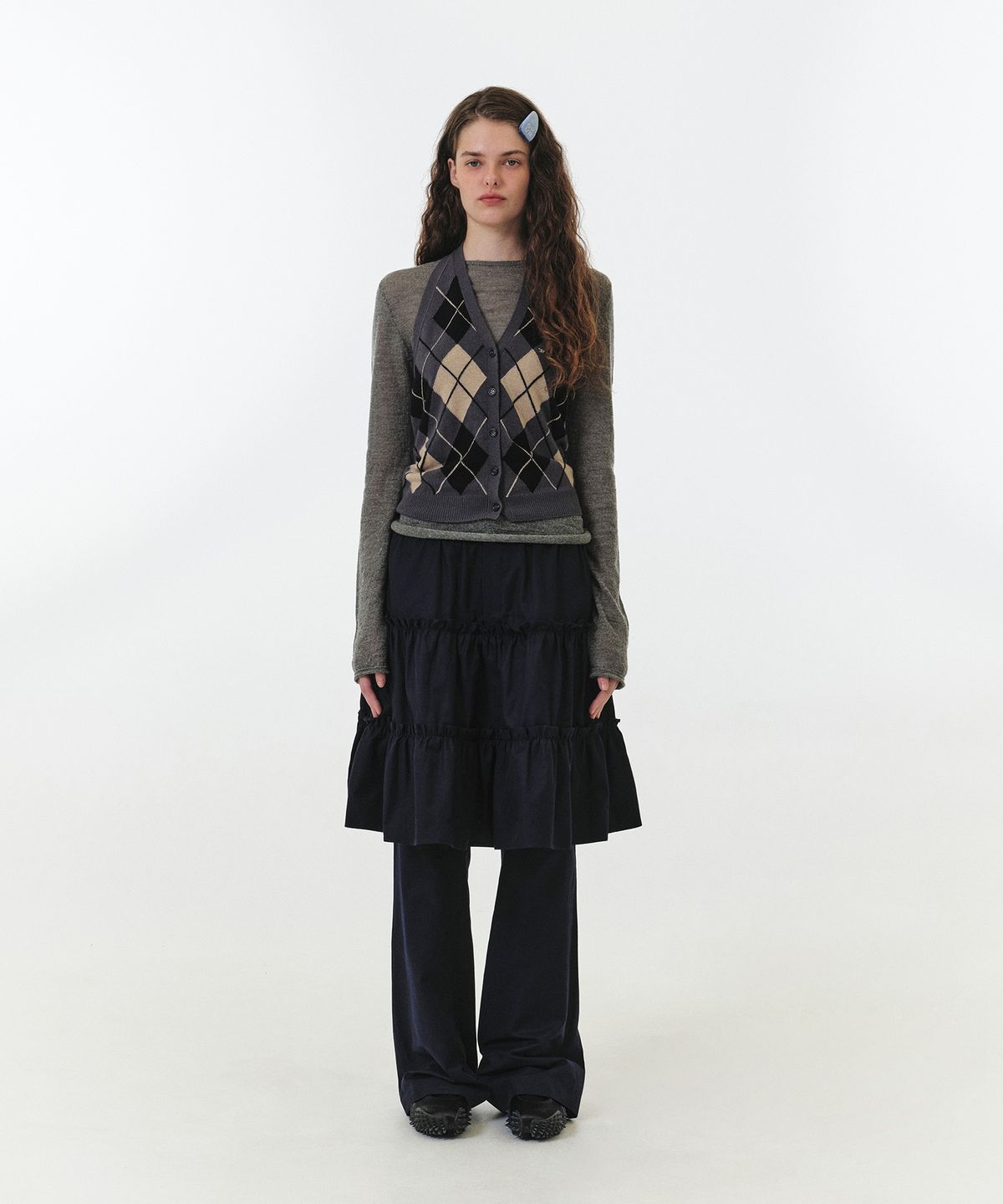 그로브(GROVE) MAREN SKIRT PANTS (NAVY)