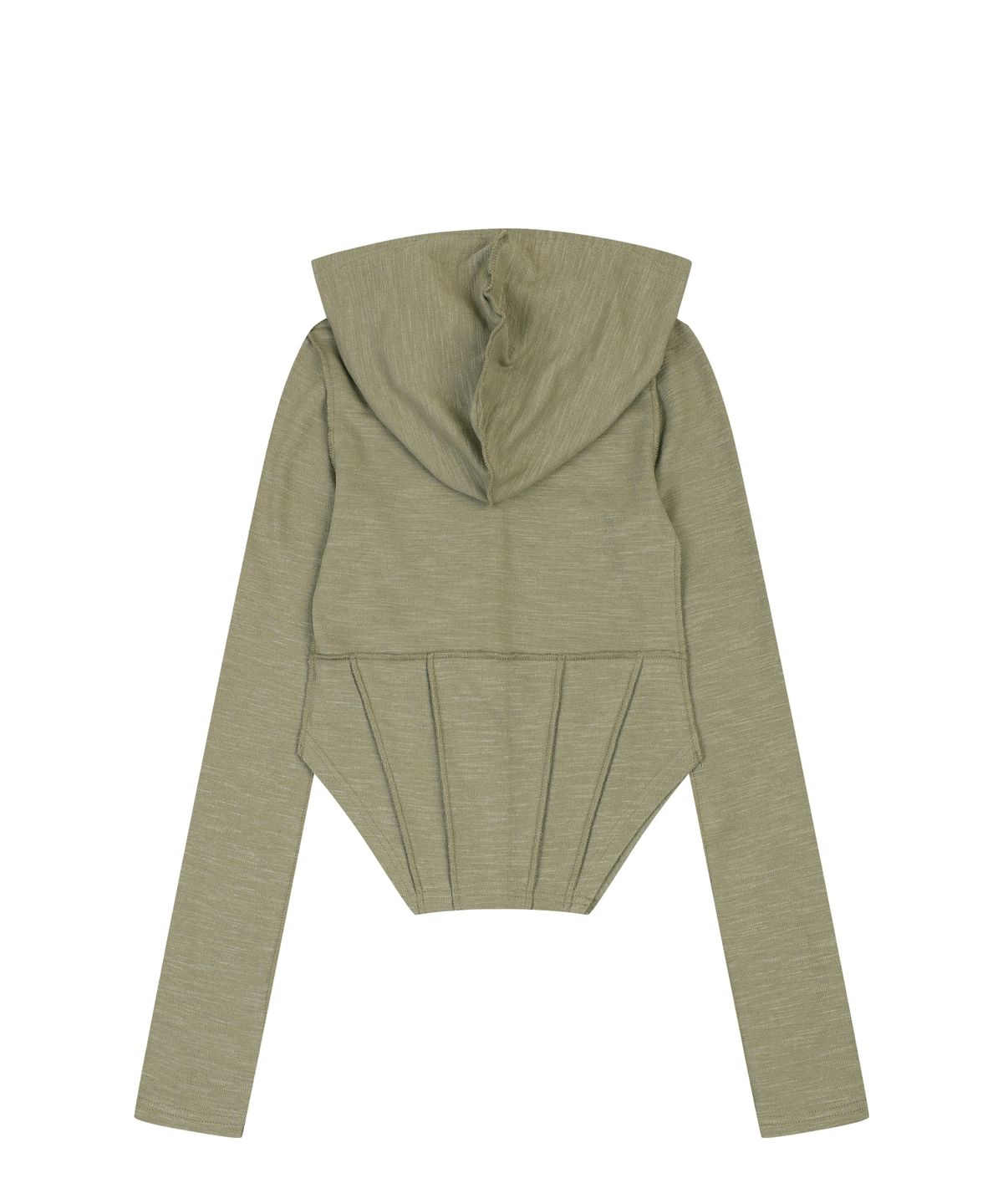 오디너리 홀리데이(ORDINARY HOLIDAY) SLIM CORSET HOOD CARDIGAN [KHAKI]