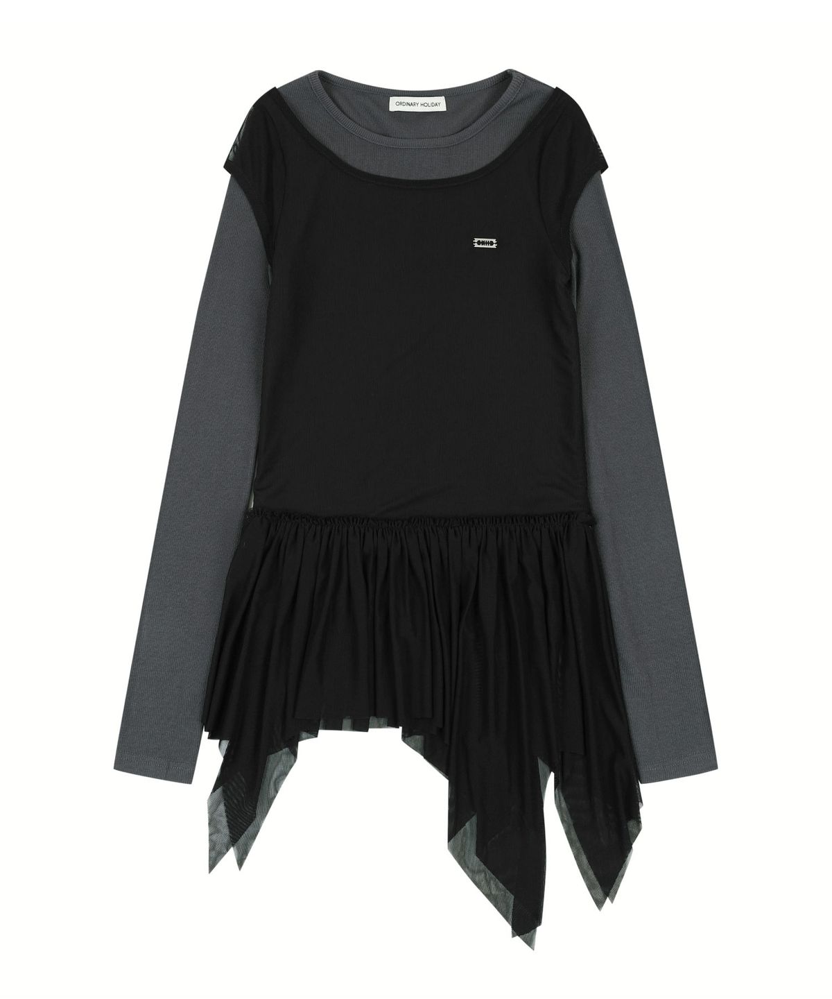 오디너리 홀리데이(ORDINARY HOLIDAY) LAYERED MINI DRESS [BLACK]