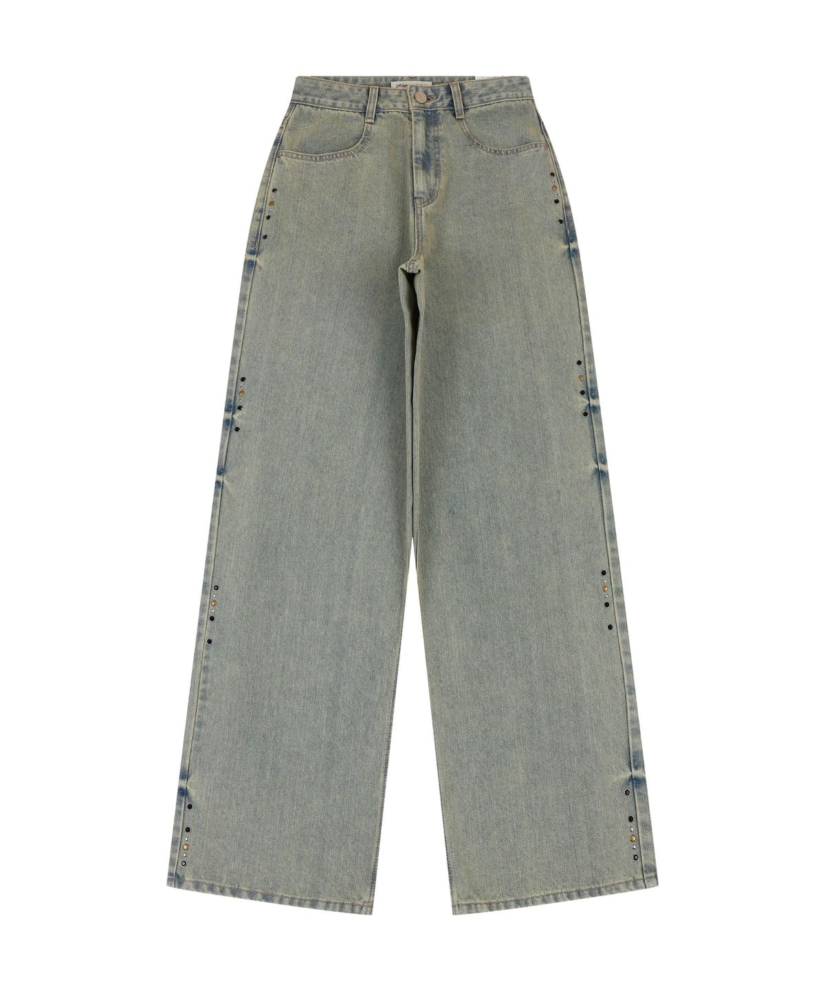 오디너리 홀리데이(ORDINARY HOLIDAY) STUDDED DENIM WIDE PANTS [SKY BLUE]