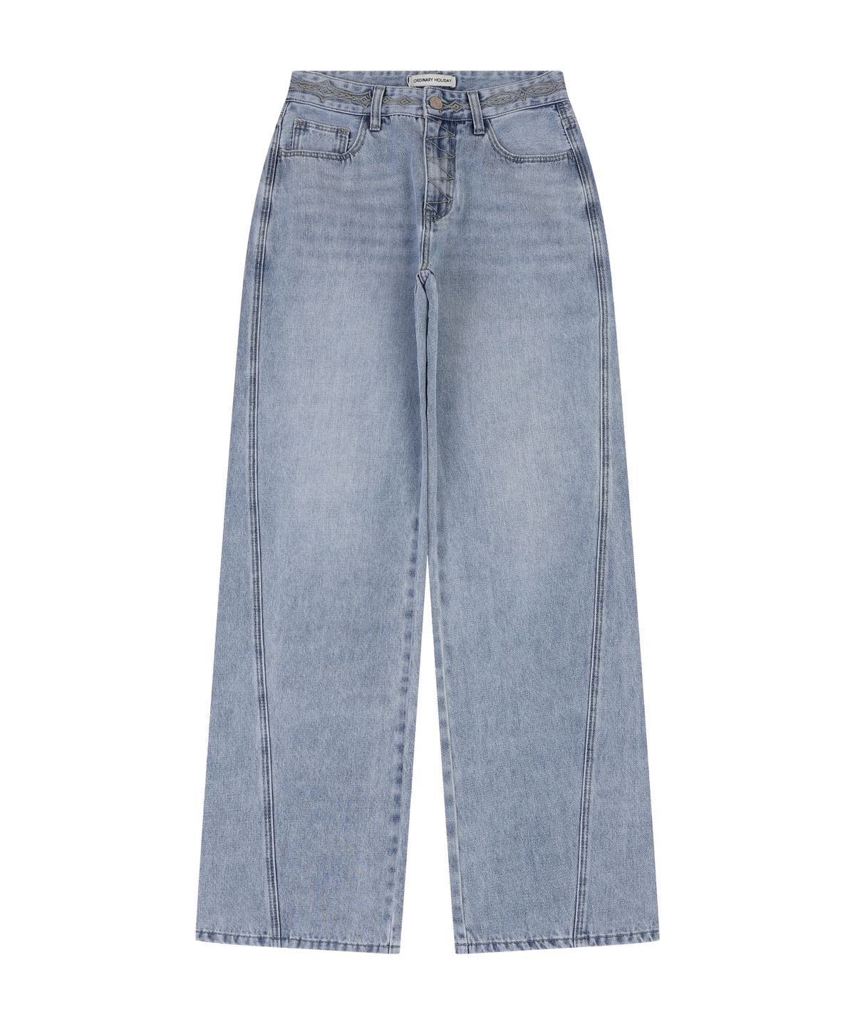 오디너리 홀리데이(ORDINARY HOLIDAY) WAIST POINT DENIM WIDE PANTS [SKY BLUE]