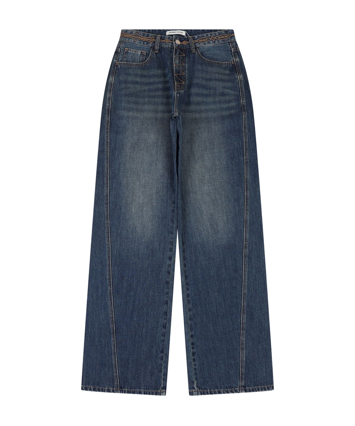 오디너리 홀리데이(ORDINARY HOLIDAY) WAIST POINT DENIM WIDE PANTS [BLUE]