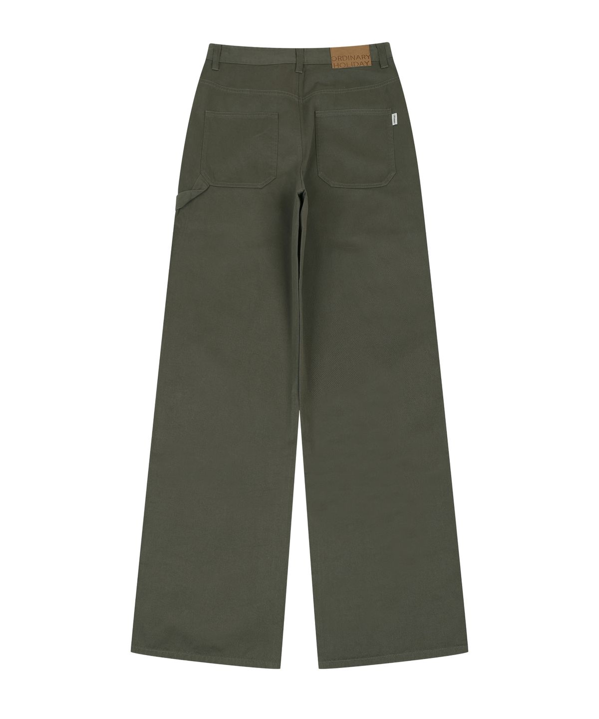 오디너리 홀리데이(ORDINARY HOLIDAY) COTTON DOUBLE KNEE WIDE PANTS [KHAKI]