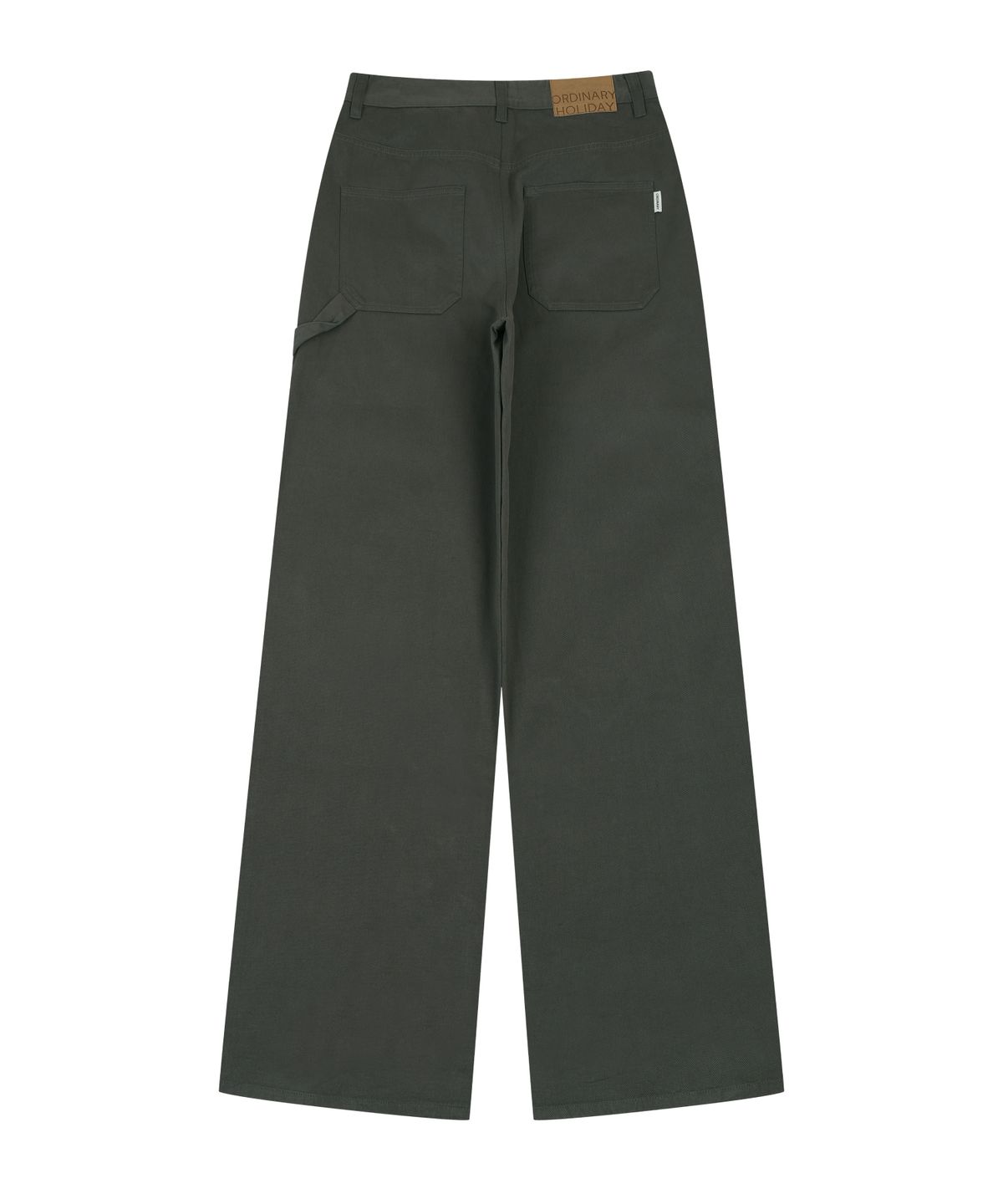 오디너리 홀리데이(ORDINARY HOLIDAY) COTTON DOUBLE KNEE WIDE PANTS [CHARCOAL]