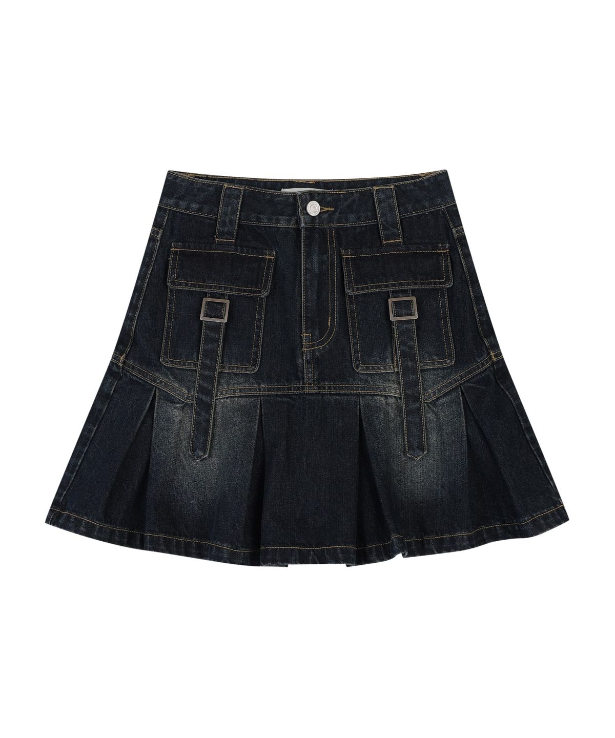 오디너리 홀리데이(ORDINARY HOLIDAY) LOW DENIM MIDI SKIRT [INDIGO BLUE]