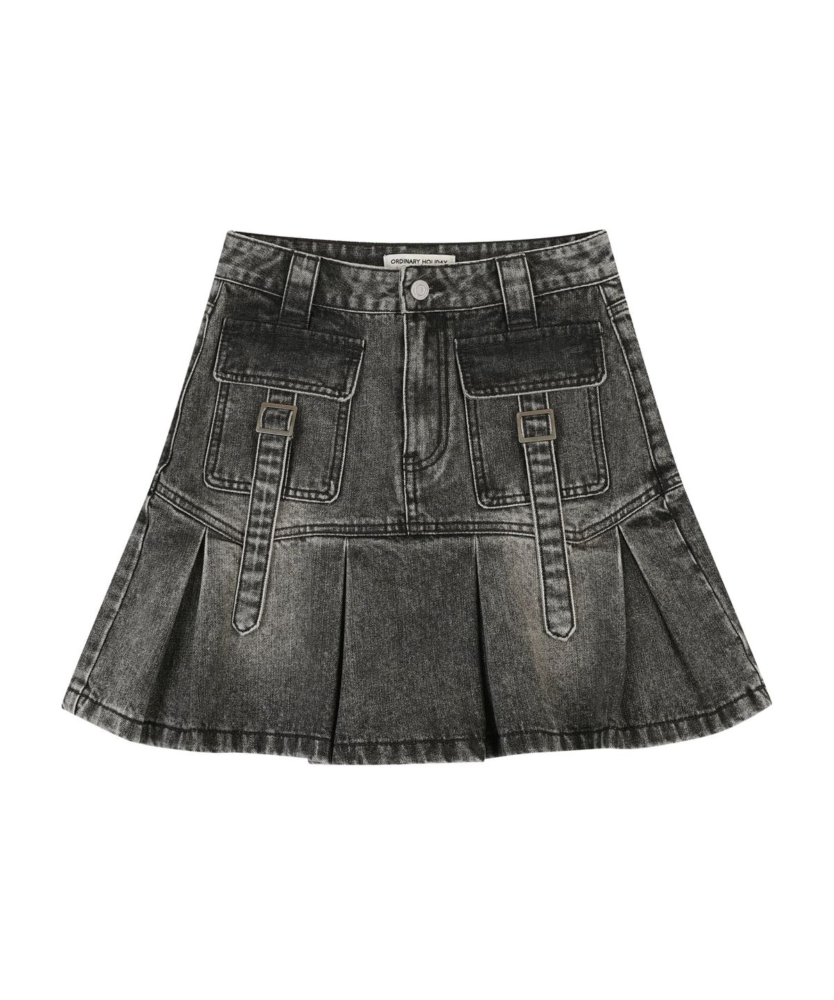 오디너리 홀리데이(ORDINARY HOLIDAY) LOW DENIM MIDI SKIRT [GRAY]
