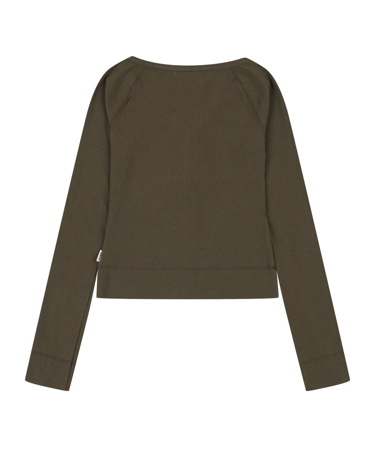 오디너리 홀리데이(ORDINARY HOLIDAY) SNAP HENLEY NECK T-SHIRT [KHAKI]