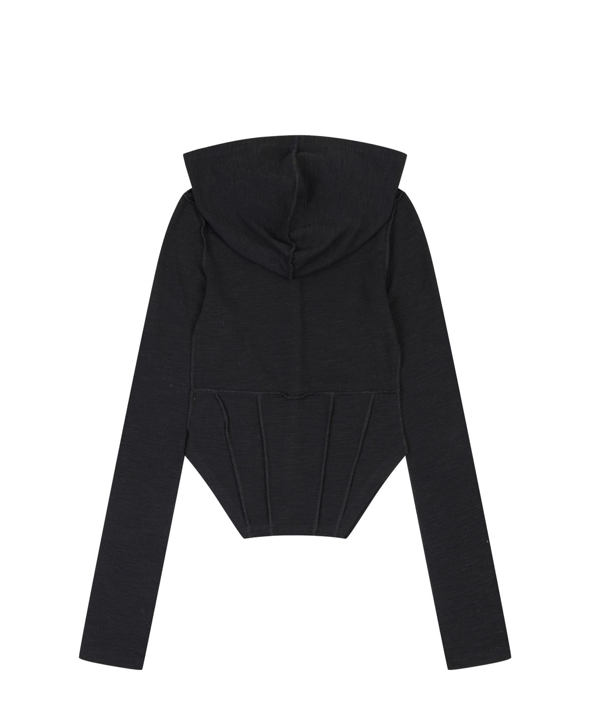 오디너리 홀리데이(ORDINARY HOLIDAY) SLIM CORSET HOOD CARDIGAN [BLACK]