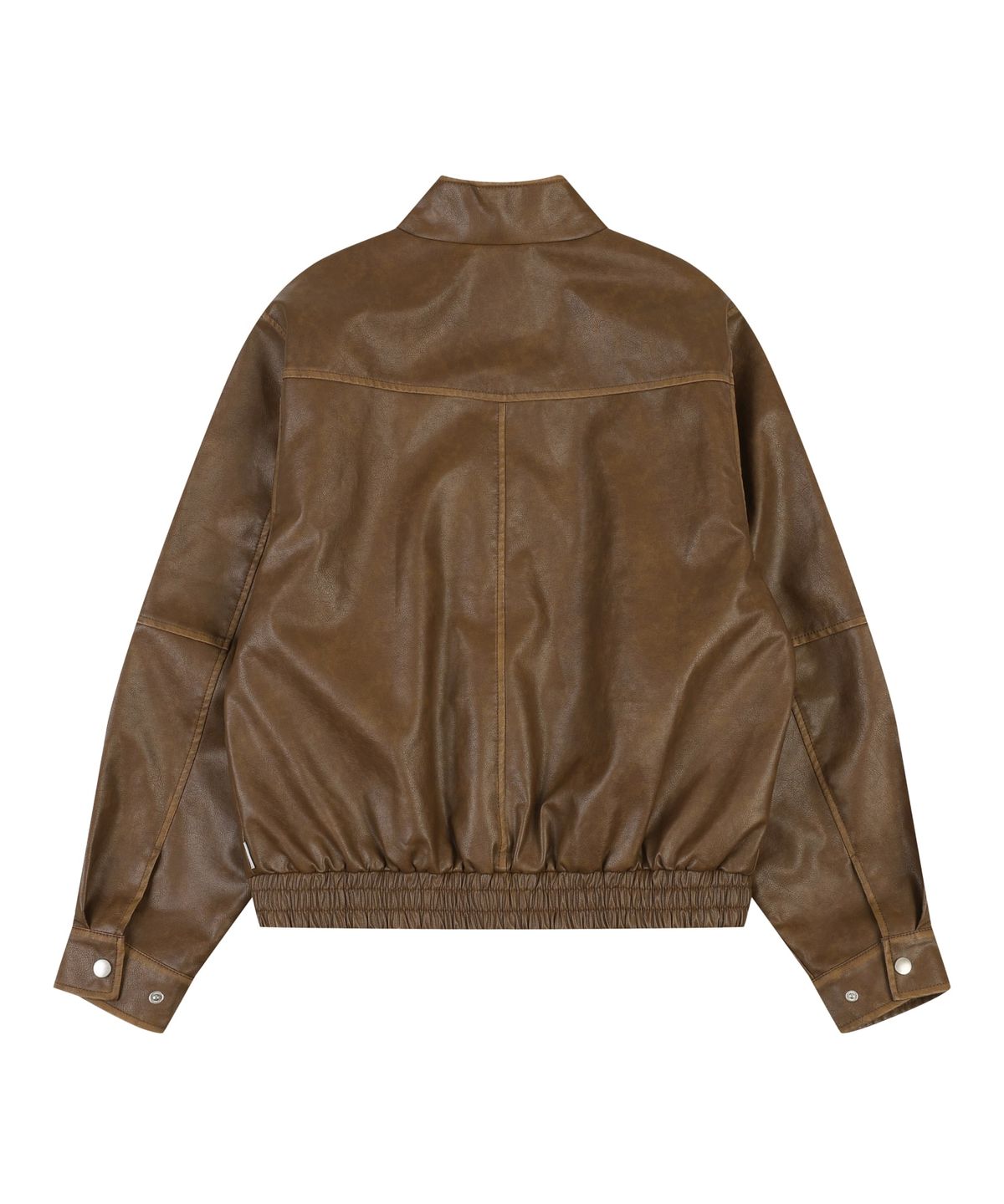 오디너리 홀리데이(ORDINARY HOLIDAY) HIGH NECK LEATHER JUMPER [BROWN]
