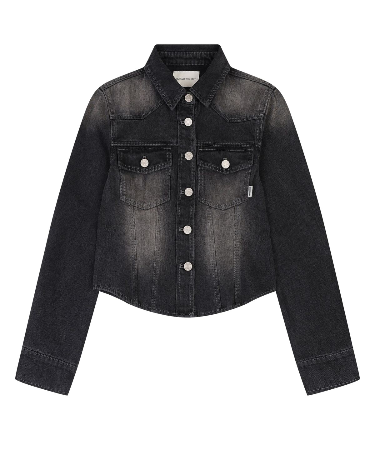 오디너리 홀리데이(ORDINARY HOLIDAY) SLIM DENIM JACKET [BLACK]