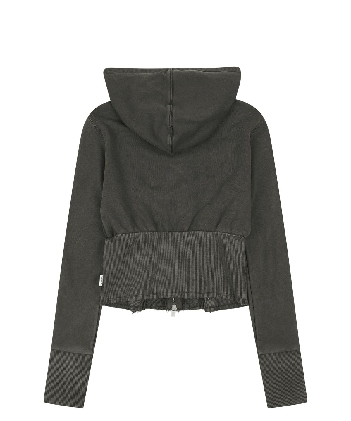 오디너리 홀리데이(ORDINARY HOLIDAY) PIGMENT CORSET ZIP-UP JUMPER [CHARCOAL]