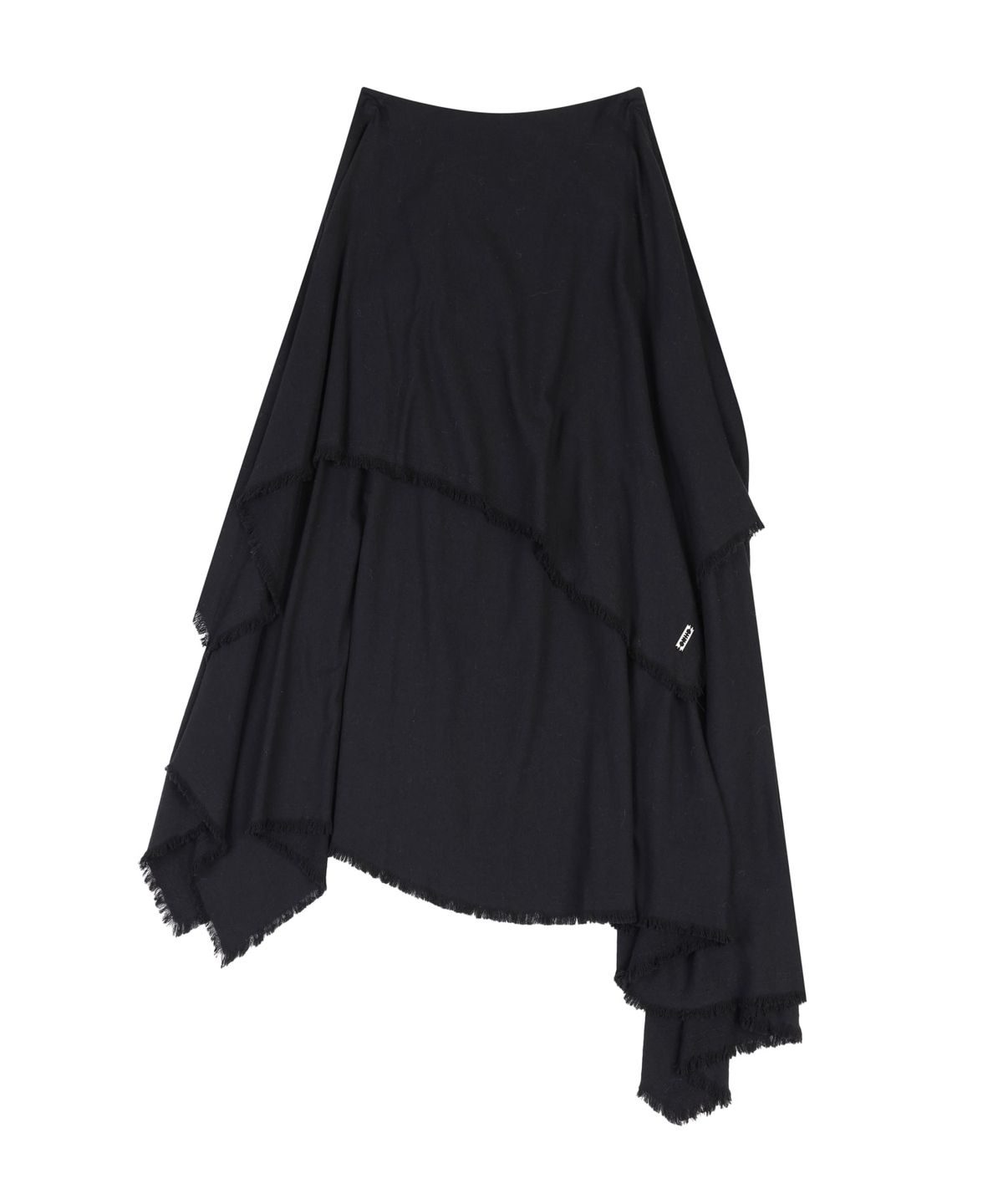 오디너리 홀리데이(ORDINARY HOLIDAY) ASYMMETRIC FLARE SKIRT [BLACK]