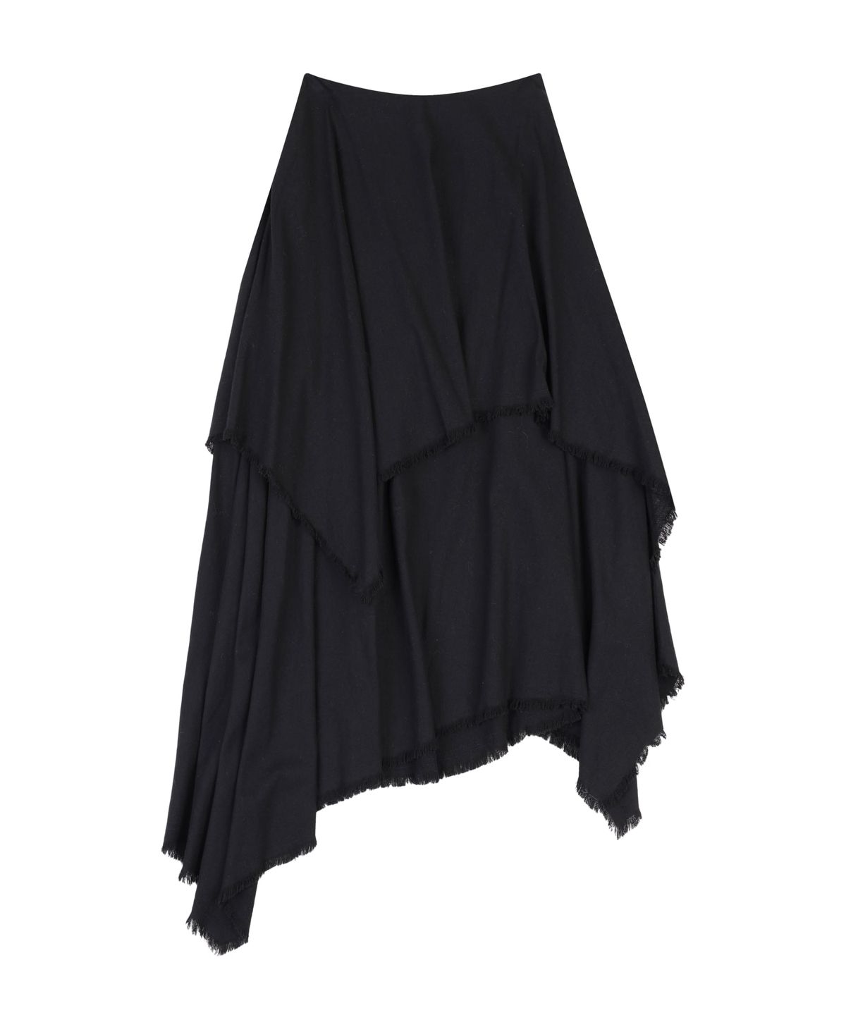 오디너리 홀리데이(ORDINARY HOLIDAY) ASYMMETRIC FLARE SKIRT [BLACK]