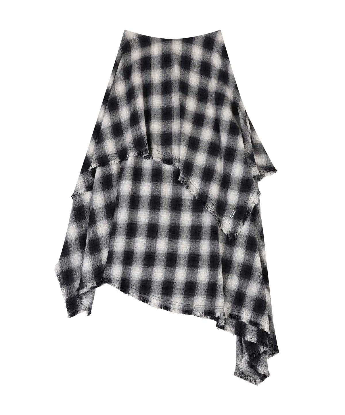 오디너리 홀리데이(ORDINARY HOLIDAY) ASYMMETRIC FLARE SKIRT [CHECK]