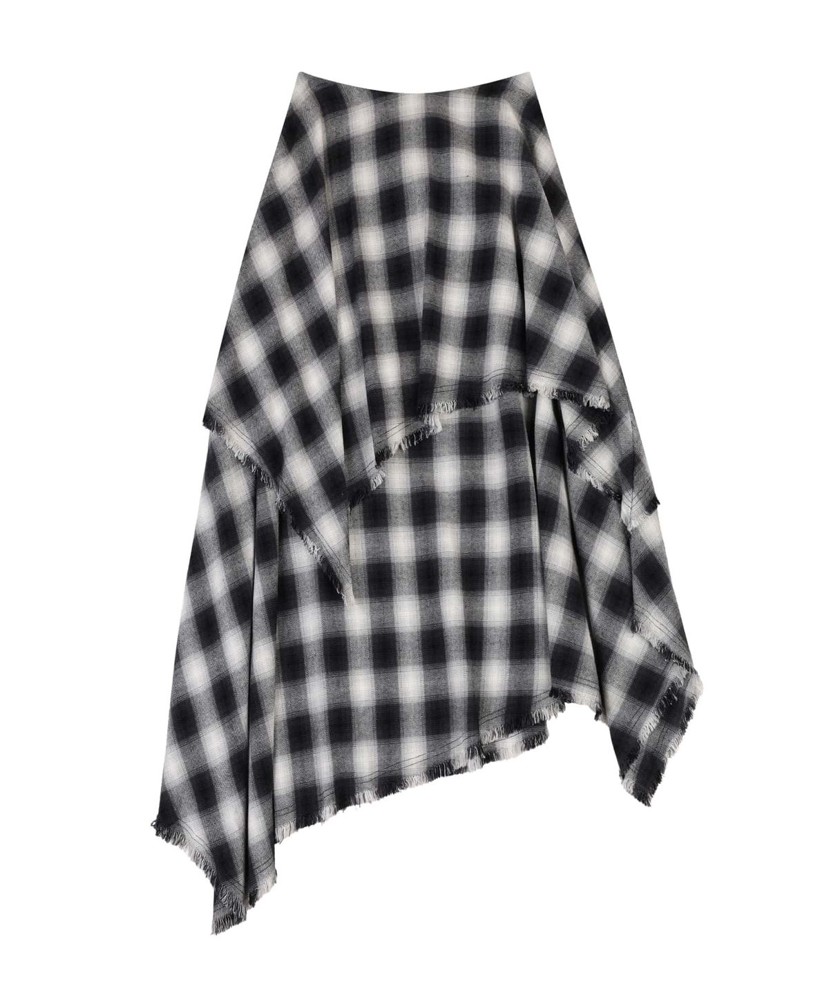 오디너리 홀리데이(ORDINARY HOLIDAY) ASYMMETRIC FLARE SKIRT [CHECK]