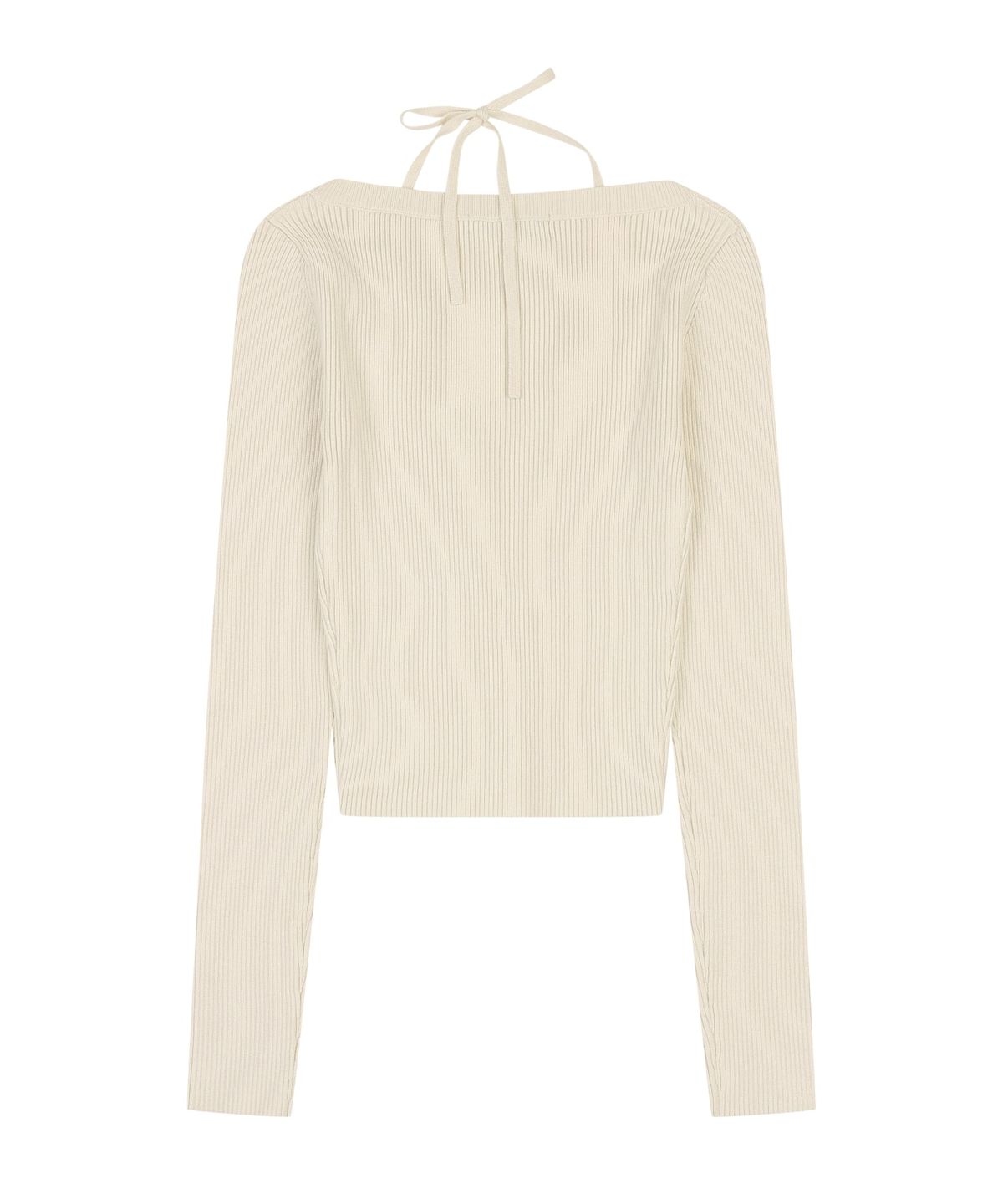 오디너리 홀리데이(ORDINARY HOLIDAY) HALTER SLIT KNIT PULLOVER [IVORY]