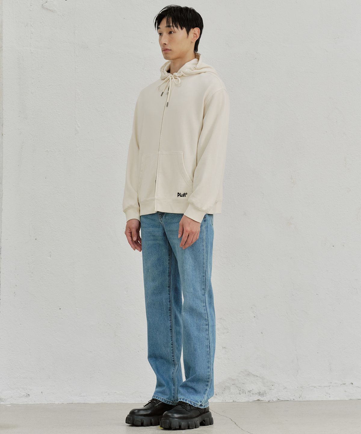 플랙(PLAC) 로고 후드 집업_2colors