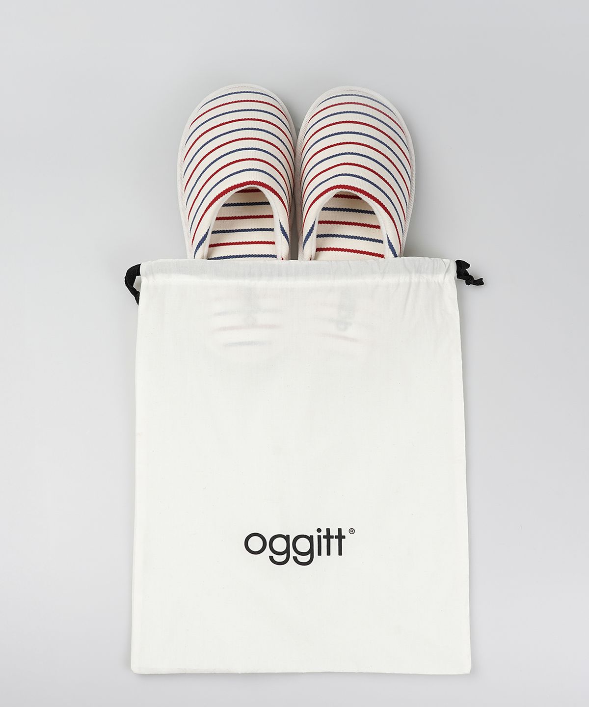 오끼뜨(OGGITT) (uni)머쉬 룸 슬리퍼 마린 스트라이프
