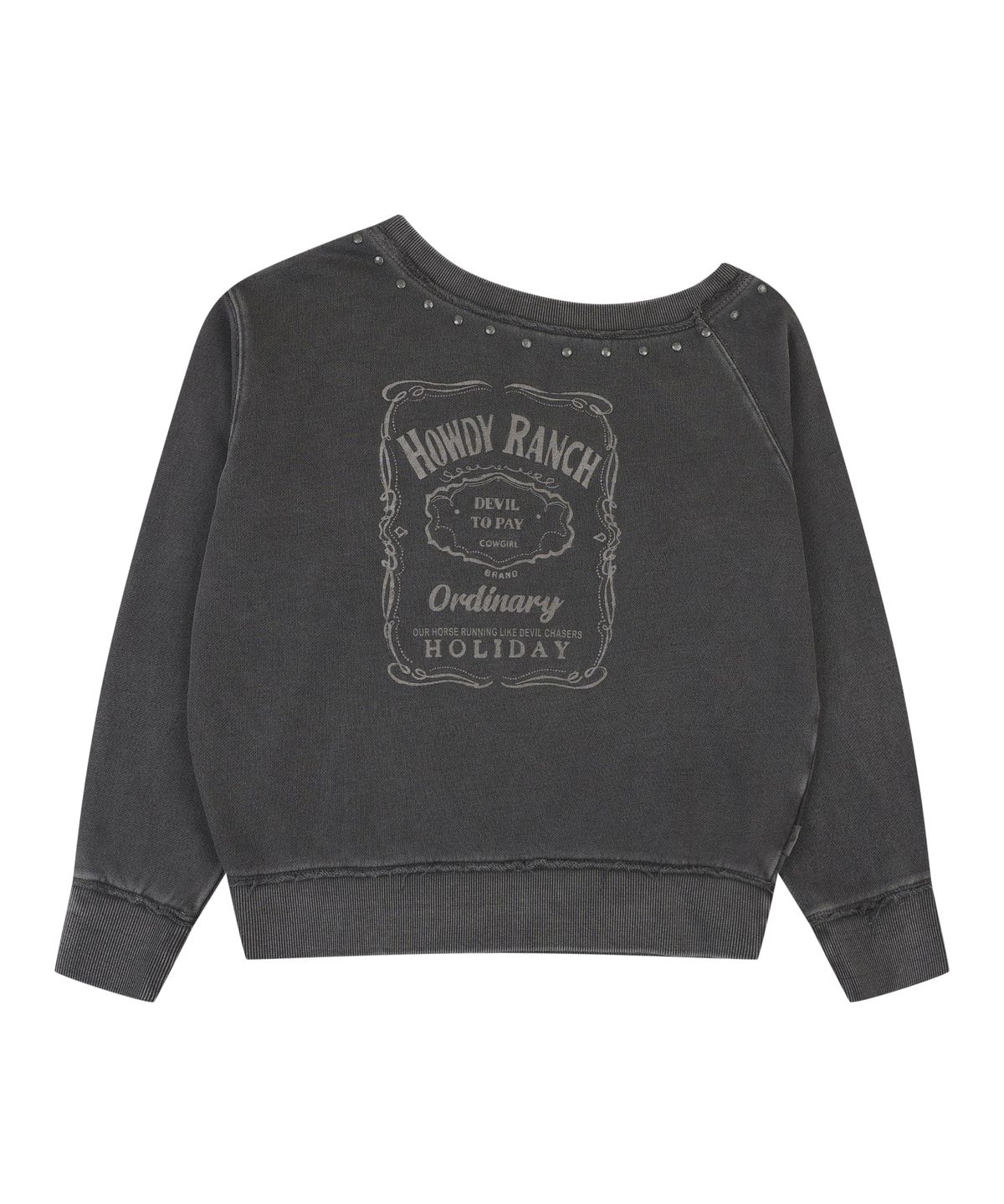 오디너리 홀리데이(ORDINARY HOLIDAY) OFF-SHOULDER OVERSIZED SWEATSHIRT [CHARCOAL]